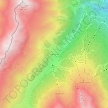 Roia topographic map, elevation, terrain