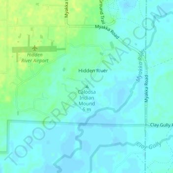 Caloosa Indian Mound topographic map, elevation, terrain