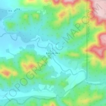 Rabo de Mico topographic map, elevation, terrain