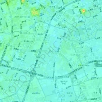 Yanqiao topographic map, elevation, terrain