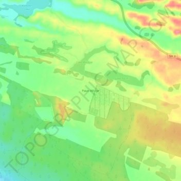 Pauri Village topographic map, elevation, terrain