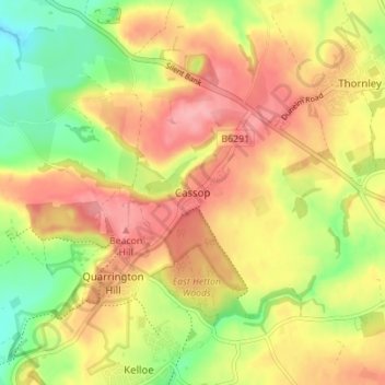 Cassop topographic map, elevation, terrain