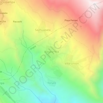 Alaypampa topographic map, elevation, terrain
