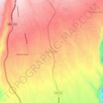 San Felipe topographic map, elevation, terrain