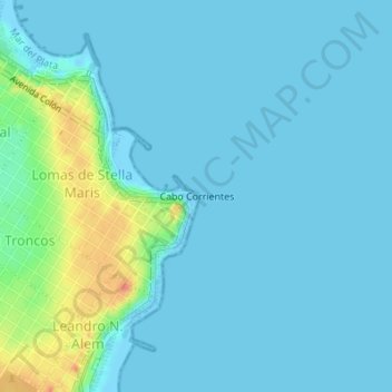 Cabo Corrientes topographic map, elevation, terrain