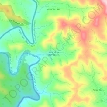 Linha Irineu Bornausen topographic map, elevation, terrain