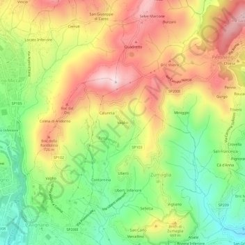 Vaglio topographic map, elevation, terrain