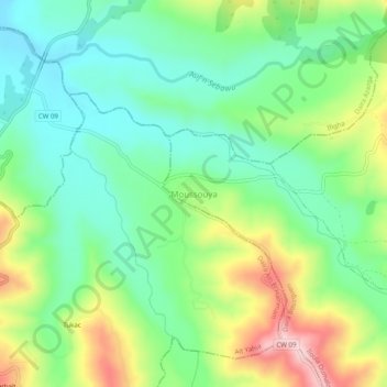 Moussouya topographic map, elevation, terrain