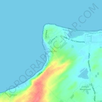 Sabanilla topographic map, elevation, terrain