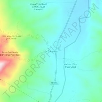 La Primavera topographic map, elevation, terrain