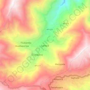 Cachora topographic map, elevation, terrain