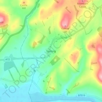Skirling topographic map, elevation, terrain