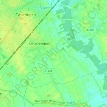 Stöttinghausen topographic map, elevation, terrain