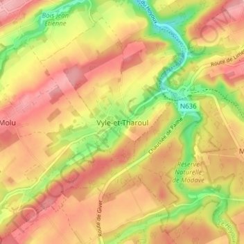 Vyle-et-Tharoul topographic map, elevation, terrain