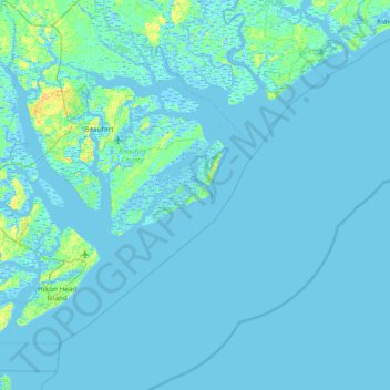Fripp Island topographic map, elevation, terrain