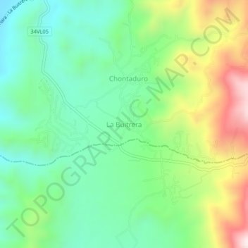 La Buitrera topographic map, elevation, terrain