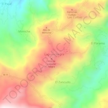 Laguna Negra topographic map, elevation, terrain