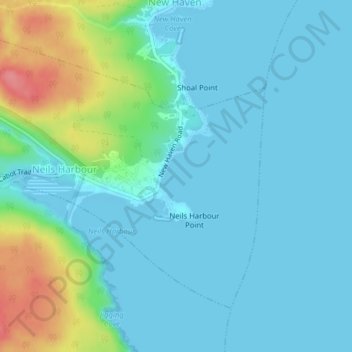 Back Cove topographic map, elevation, terrain