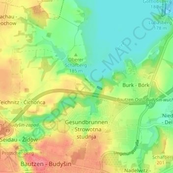 Oehna topographic map, elevation, terrain