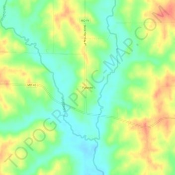 Pawnee topographic map, elevation, terrain