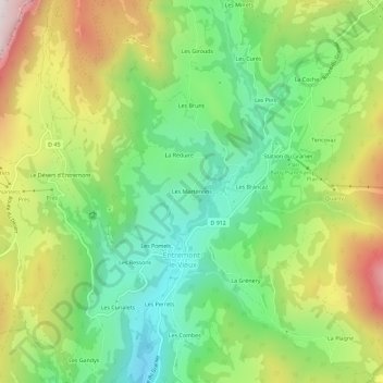 Les Martenons topographic map, elevation, terrain