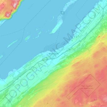Montmagny topographic map, elevation, terrain