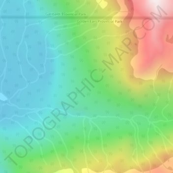 Golden Ears Park topographic map, elevation, terrain