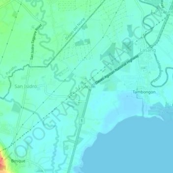 Licanan topographic map, elevation, terrain