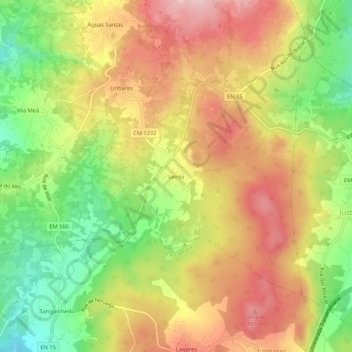 Leirós topographic map, elevation, terrain