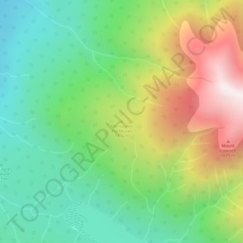 Rocky Mountains topographic map, elevation, terrain
