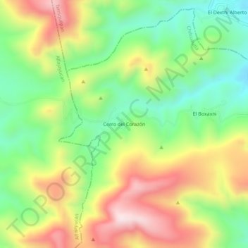 Cerro del Corazón topographic map, elevation, terrain