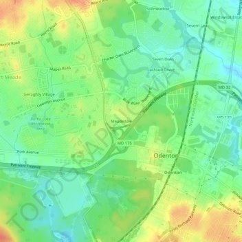 Meadedale topographic map, elevation, terrain