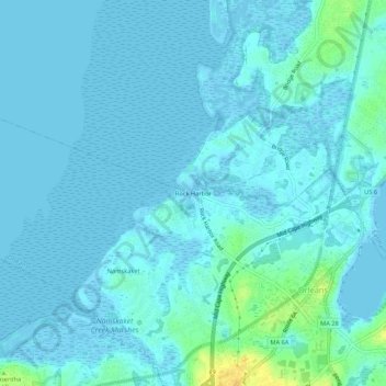 Rock Harbor topographic map, elevation, terrain