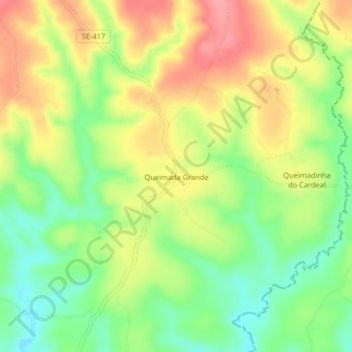 Queimada Grande topographic map, elevation, terrain