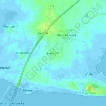 Avendorf topographic map, elevation, terrain