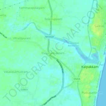 Elayanarkuppam topographic map, elevation, terrain