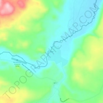 Foyel topographic map, elevation, terrain