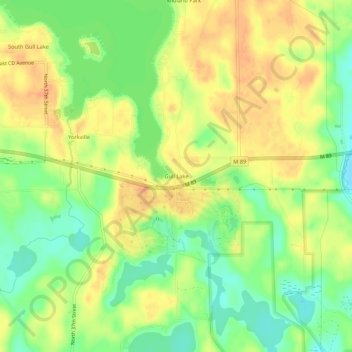 Gull Lake topographic map, elevation, terrain