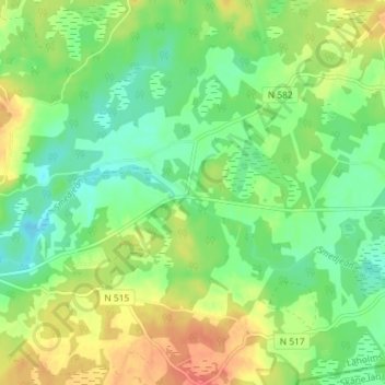 Kornhult topographic map, elevation, terrain