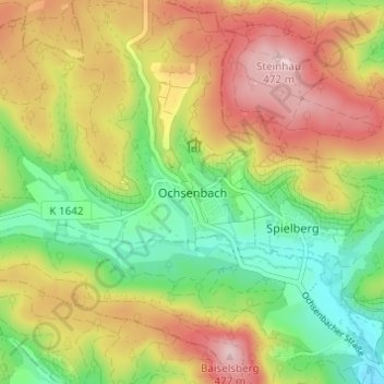 Ochsenbach topographic map, elevation, terrain
