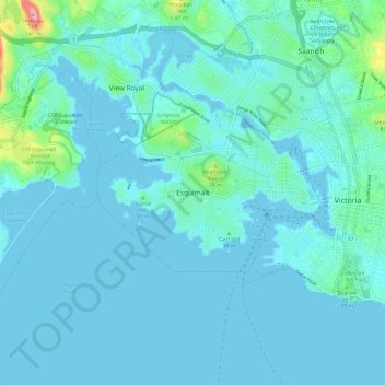 Esquimalt topographic map, elevation, terrain