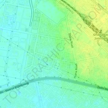 Teacher Colony topographic map, elevation, terrain