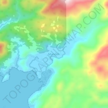 Mandeh topographic map, elevation, terrain