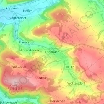 Fischbach topographic map, elevation, terrain