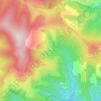 Le Masmin topographic map, elevation, terrain