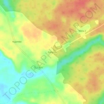Golgota topographic map, elevation, terrain