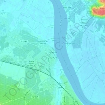 Saint-Pardon topographic map, elevation, terrain