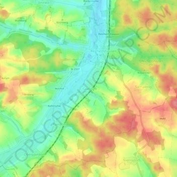 Grafing topographic map, elevation, terrain