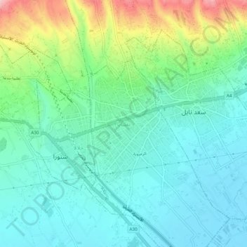 Taalbaiya topographic map, elevation, terrain