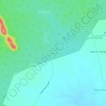 Kothatarlapad topographic map, elevation, terrain